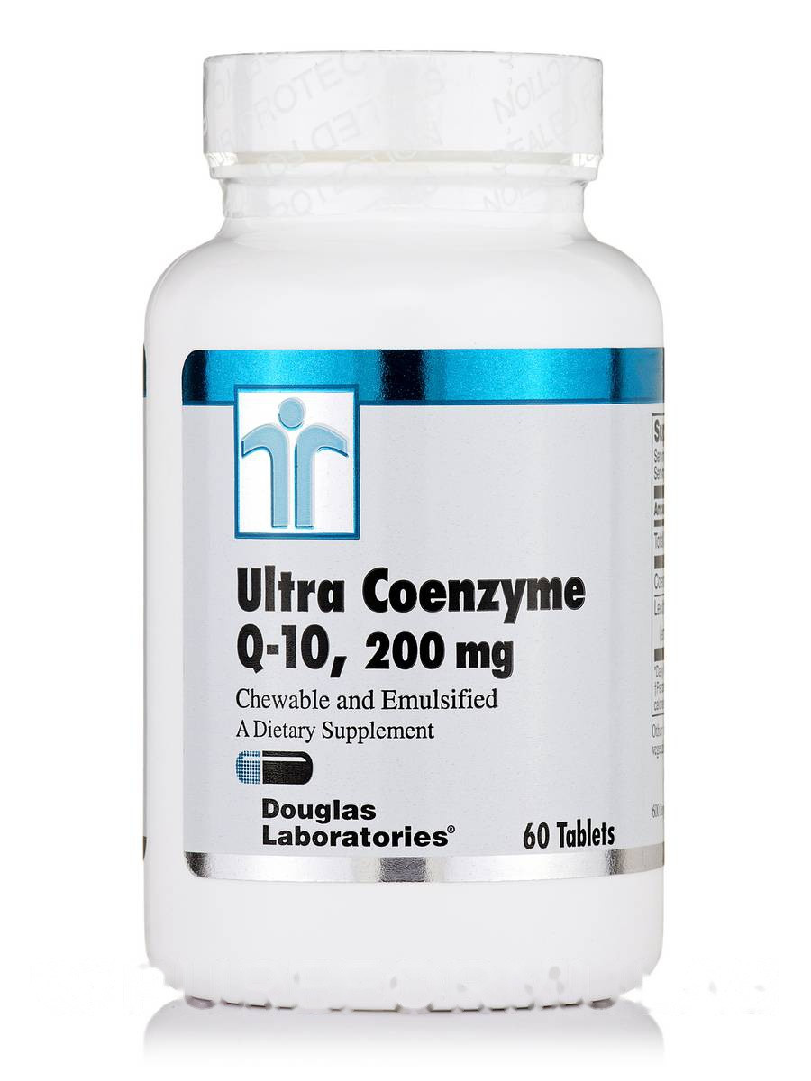 Ультра Коензим Q-10, Ultra Coenzyme Q-10, 200 мг (жовті), Douglas Laboratories, 60 таблеток BX201