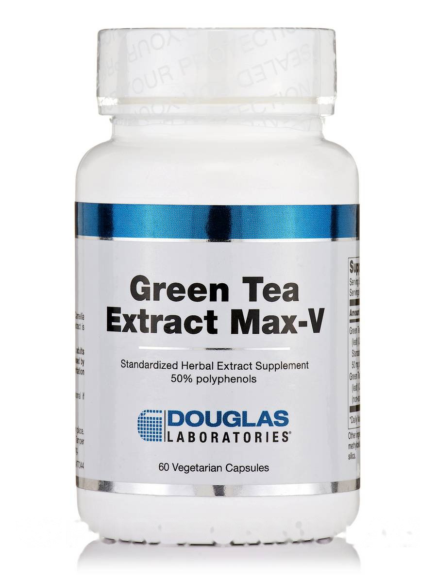 Екстракт зеленого чаю Max-V, Green Tea Extract Max-V, Douglas Laboratories, 60 вегетаріанських капсул BX220, фото 1