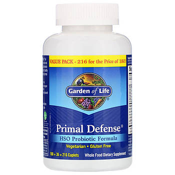 Garden of Life, Primal Defense, формула з пробіотиками ГПЕ, 216 капсулоподібних таблеток BX811