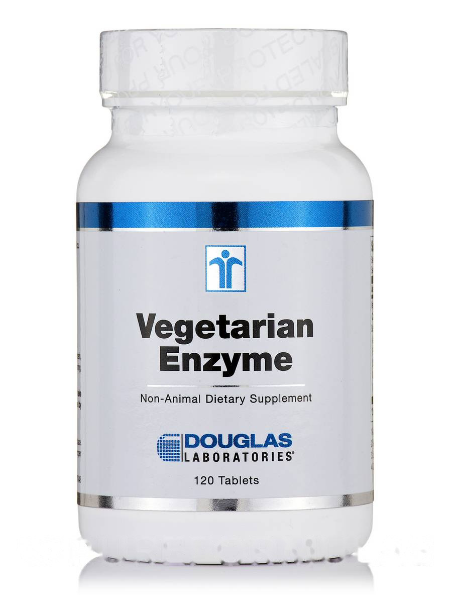 Вегетаріанський фермент, Vegetarian Enzyme, Douglas Laboratories, 120 Taблеток BX346, фото 1