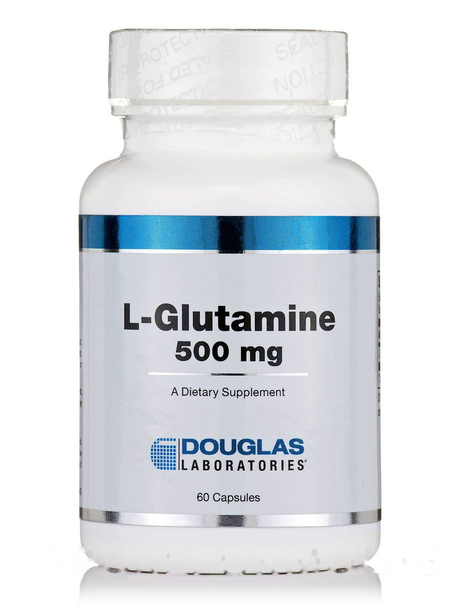 L-глутамін 500 мг, L-Glutamine, Douglas Laboratories, 60 капсул BX243, фото 1