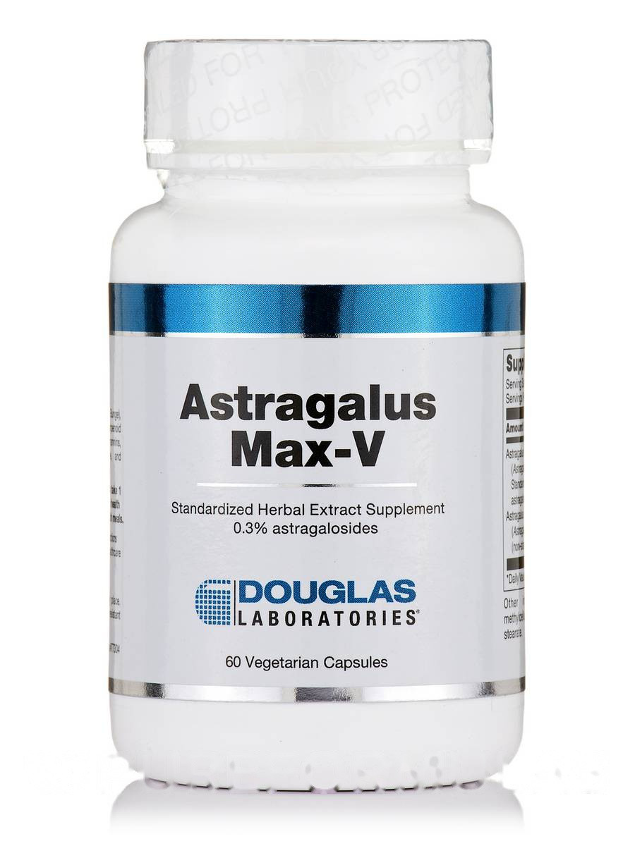 Астрагал Макс-В, Astragalus Max-V, 60 вегетаріанських капсул, Douglas Laboratories, BX244, фото 1
