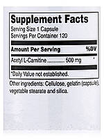 Ацетил-L-карнітин 500 мг, Acetyl-L-Carnitine, Douglas Laboratories, 120 капсул BX365, фото 5