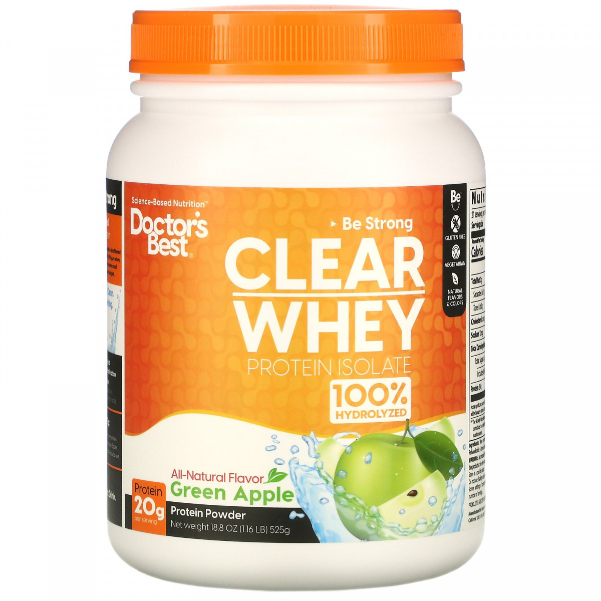 Прозорий ізолят сироваткового протеїну, зелене яблуко, Clear Whey Protein Isolate, Green Apple, Doctor's BX