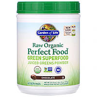 Garden of Life, Свежее органическое зеленое суперпитание Perfect Food RAW, шоколад-какао, 20 унций (570 г)