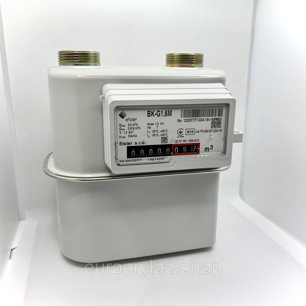 Лічильник газу мембранний Elster BK G1,6 без КМЧ 1¼' (Ду 32мм), фото 1