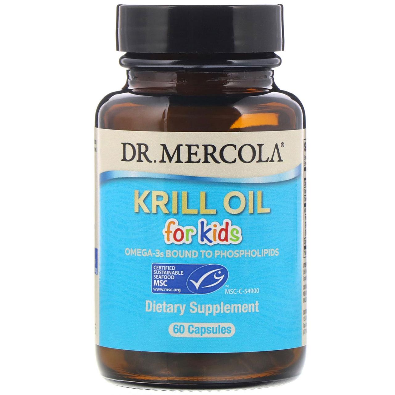 Олія криля для дітей, Kids' Krill Oil, Dr. Mercola, 60 кап. BX887