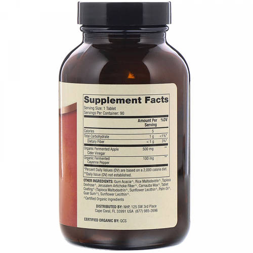 Органический ферментированный яблочный уксус и кайенский, Organic ...