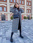 Жіноче пальто з поясом у клітинку, фото 4