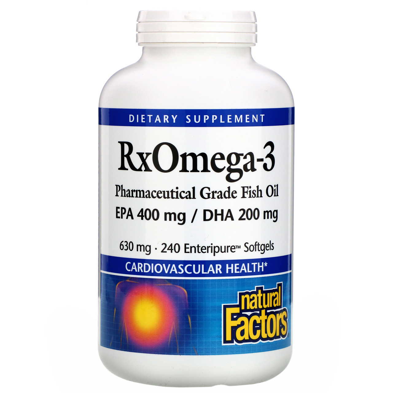 Риб'ячий жир, Омега 3, Rx Omega-3, Natural Factors, 630 мг, 240 кап. BX868