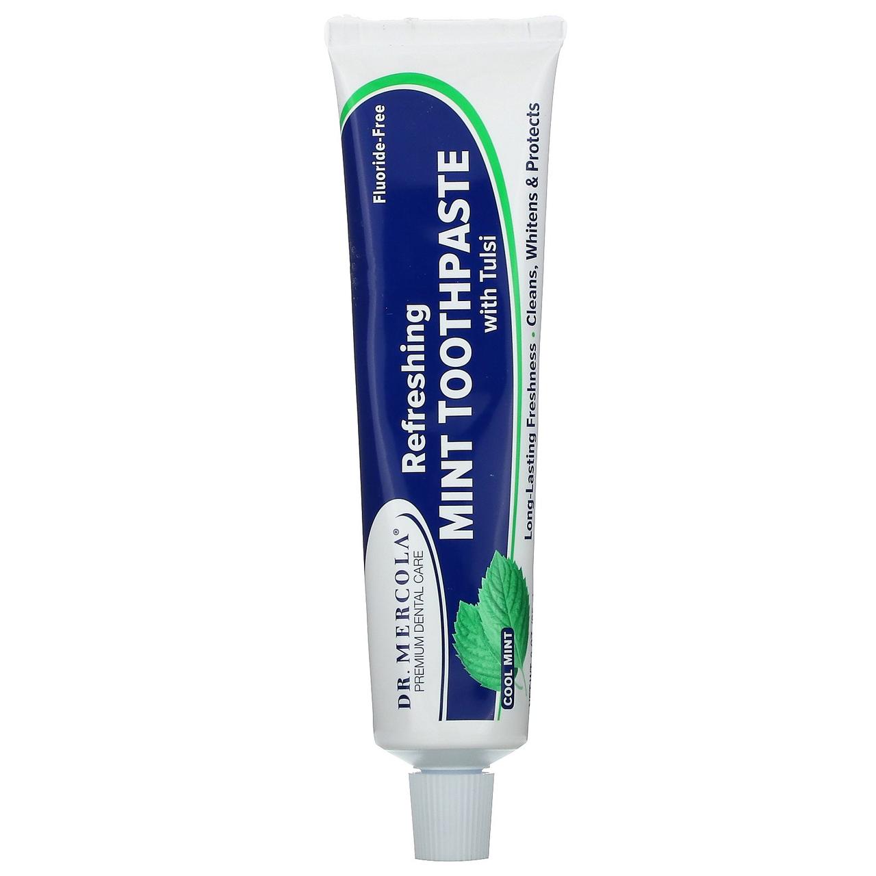 Dr. Mercola, Refreshing Mint Toothpaste with Tulsi, Fluoride-Free, Cool Mint, 3 oz (85 g) BX916