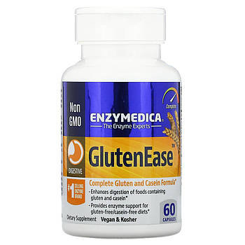 Ферменти для перетравлення глютену, GlutenEase, Enzymedica, 60 капсул BX295