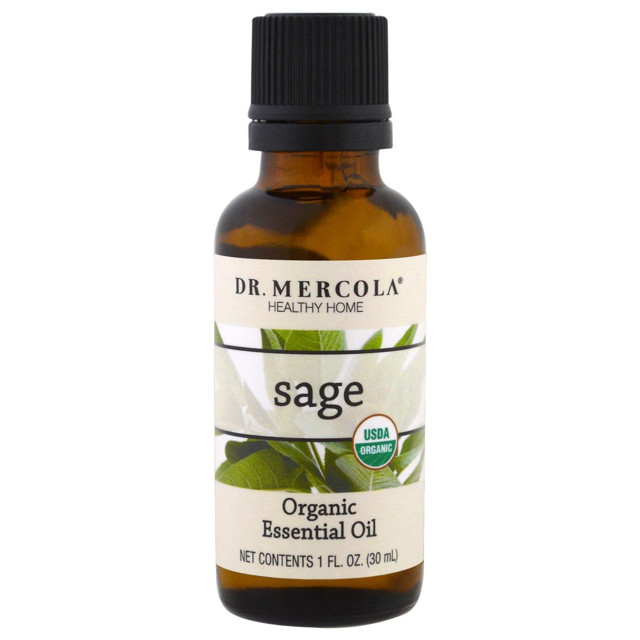 Dr. Mercola, Органічна ефірна олія, Шавлія, 1 унція (30 мл) BX923