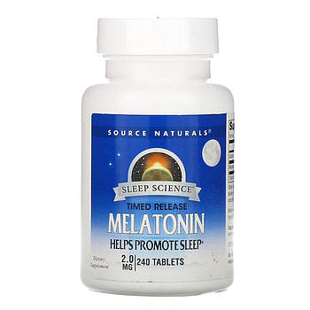 Мелатонін 2 мг, Source Naturals, 240 пігулок. BX216