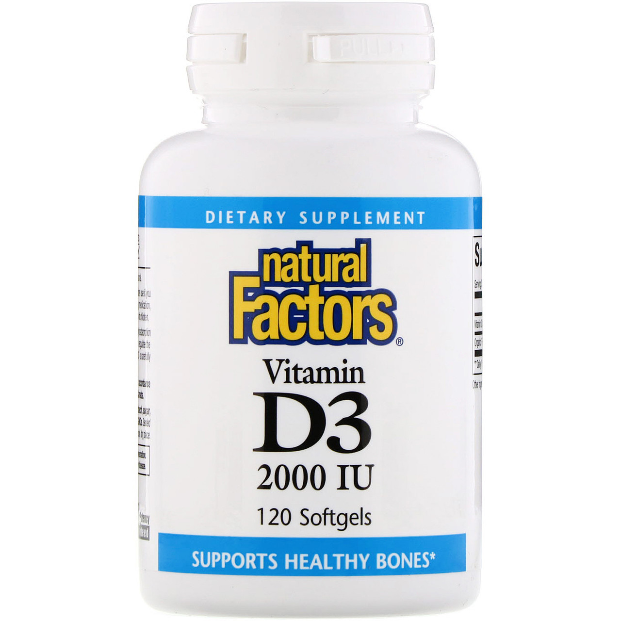Вітамін Д3, Natural Factors, 2000 МО, 120 капсул BX472