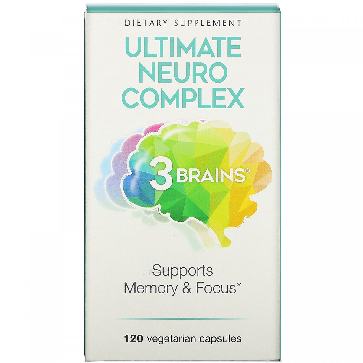 Вітаміни для мозку, 3 Brains, Ultimate Neuro Complex, Natural Factors, 120 вегетаріанських капсул BX474