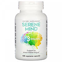 Вітаміни для мозку, 3 Brains, безтурботний розум, Natural Factors, 120 вегетаріанських капсул BX475, фото 4