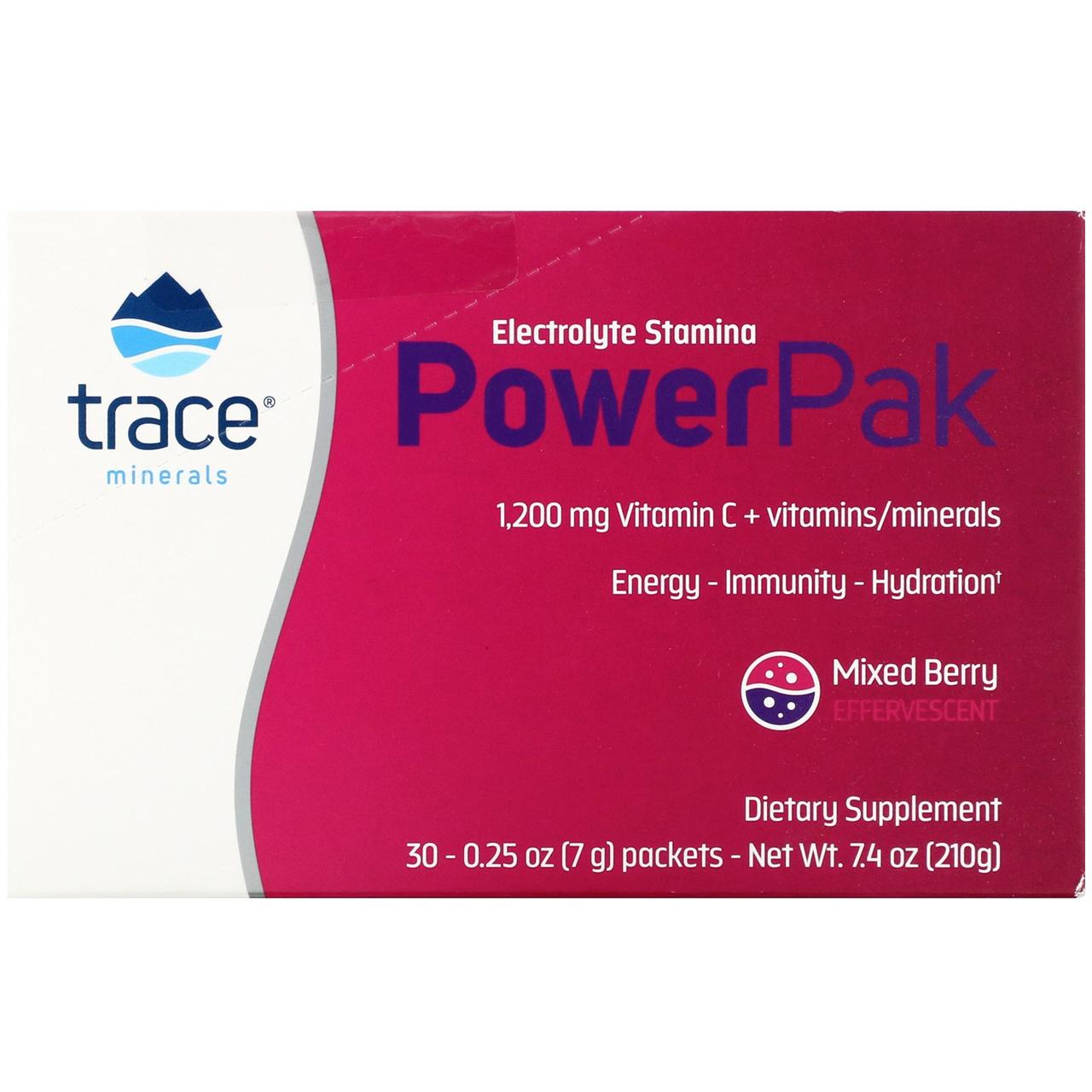 Электролиты, Electrolyte Stamina Power Pak, Trace Minerals Research, 30 пак., 7,0 г BX931