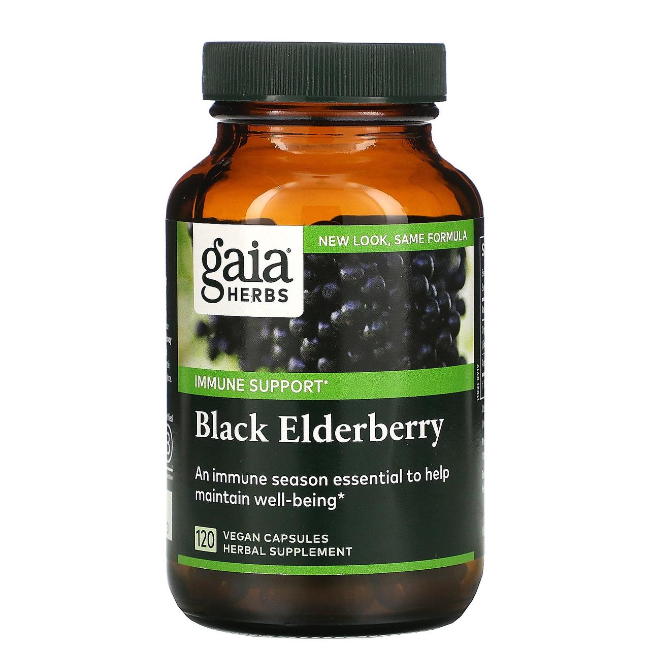 Gaia Herbs, Чорна бузина, 120 веганських капсул BX005