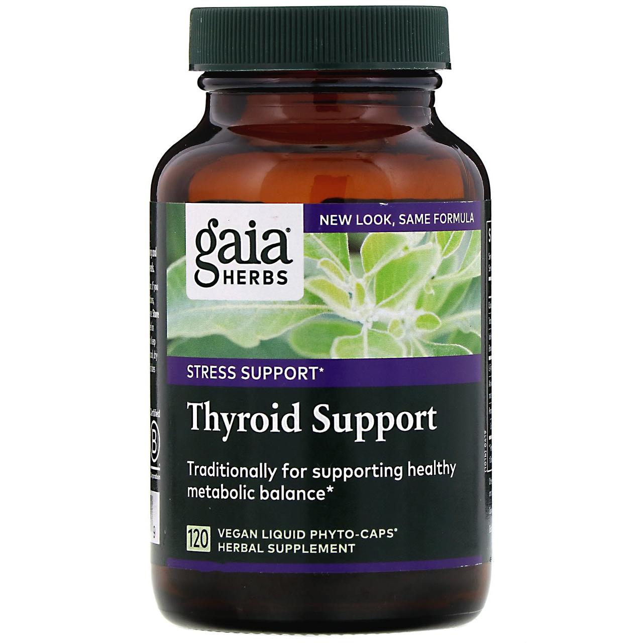 Підтримка щитоподібної залози, Thyroid Support, Gaia Herbs, 120 кап.