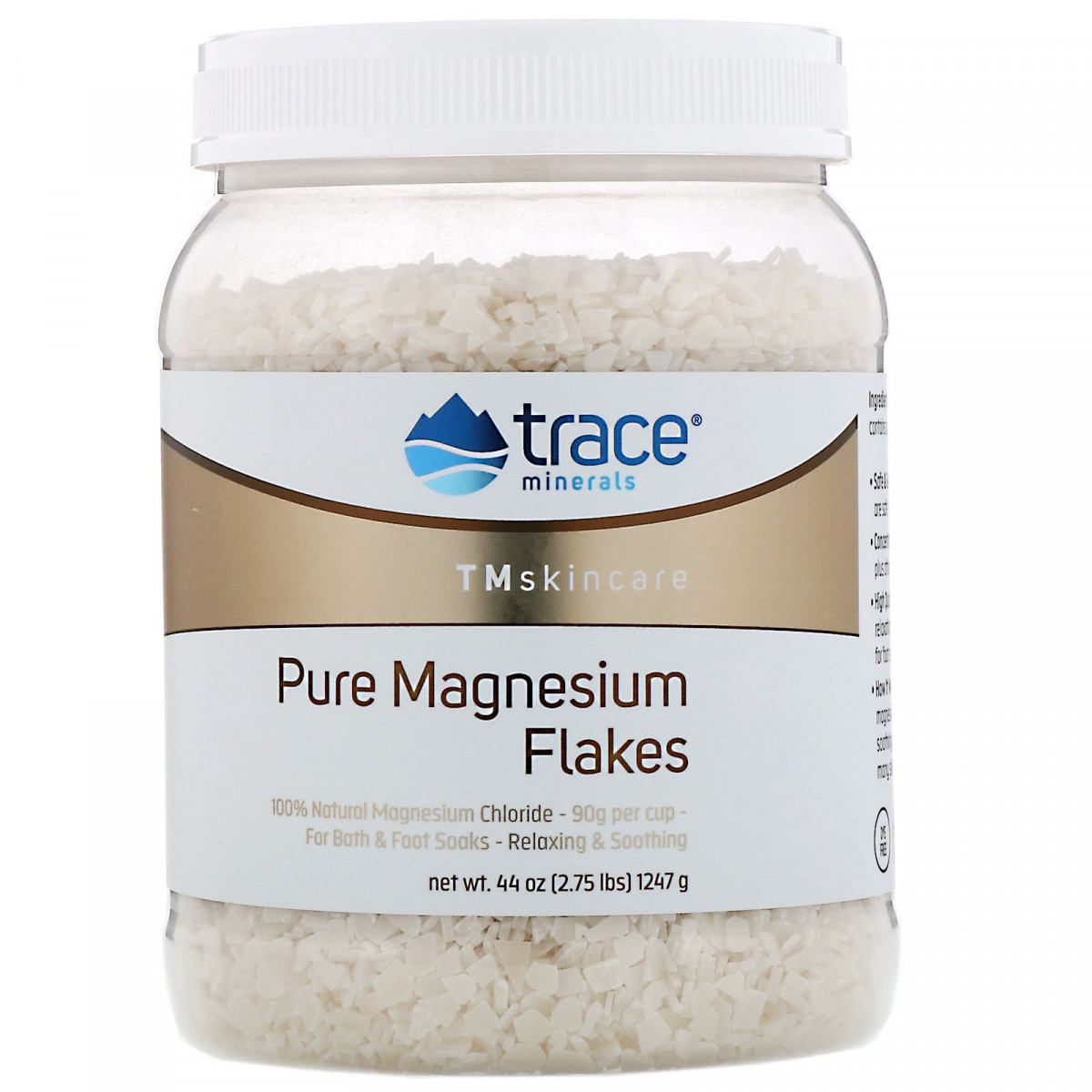 TM Skincare, пластівці чистого магнію, Trace Minerals Research, 1,25 кг BX937