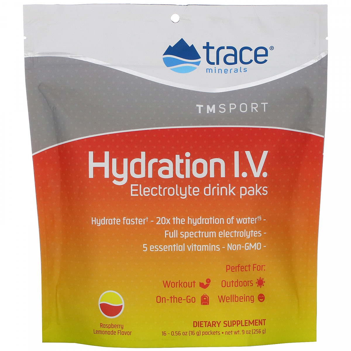 Пакети для напоїв з електролітом, малиново-лімонадний смак, Hydration IV, Electrolyte Drink Paks, BX941