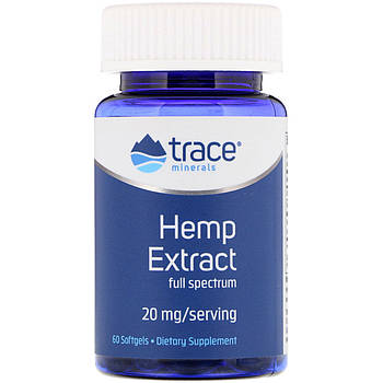 Trace Minerals Research, Hemp Extract, 20 мг, 60 Softgels BX943