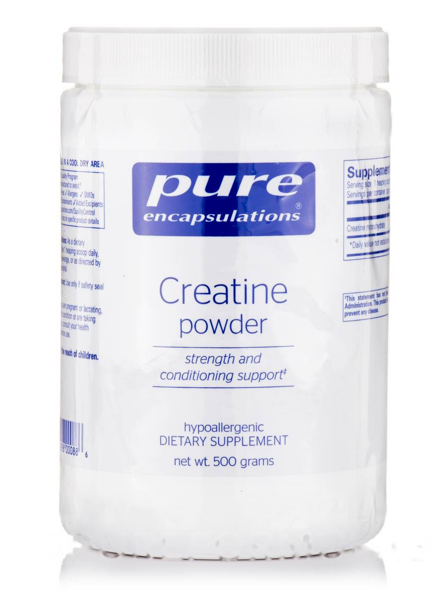 Креатин, Creatine, Pure Encapsulations, порошок 500 грамів BX294