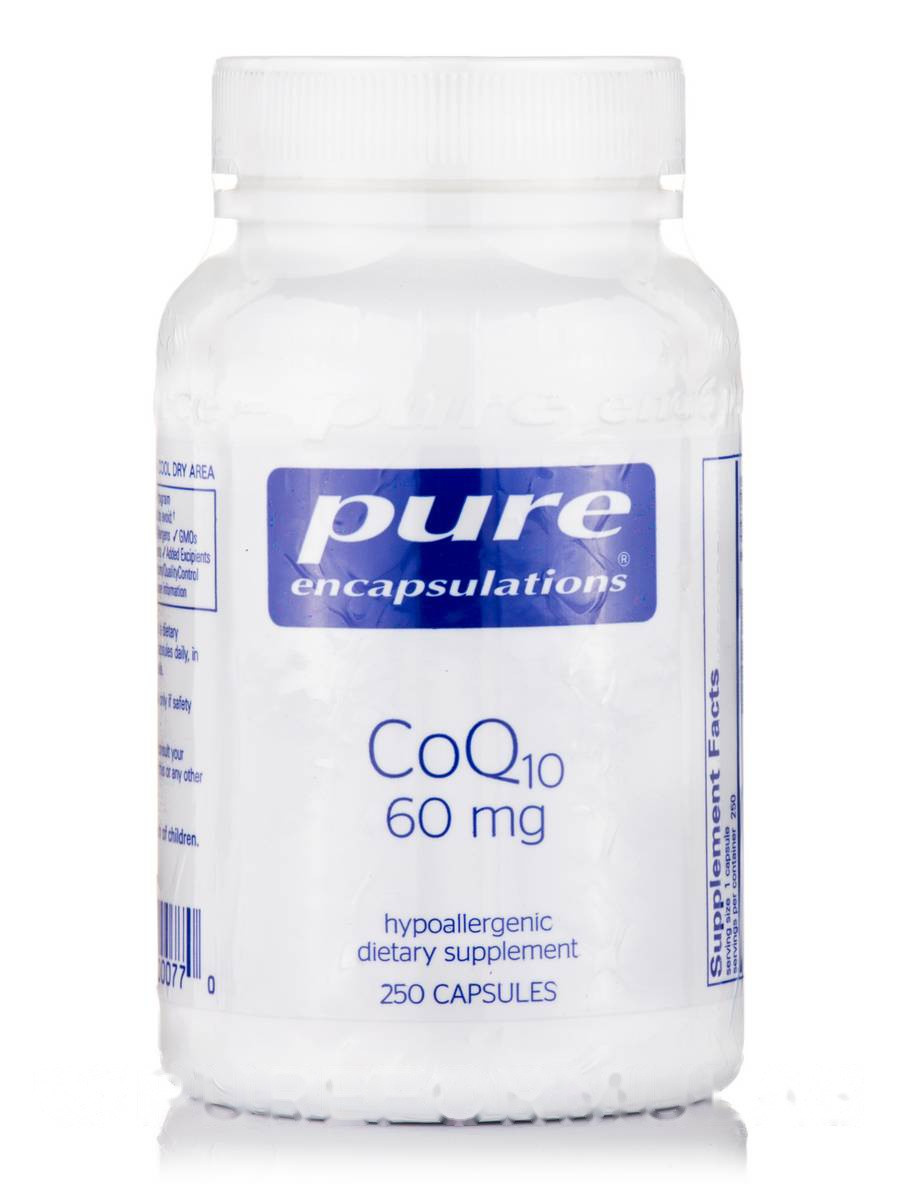 Коензим Q10 60 мг, CoQ10, Pure Encapsulations, 250 капсул BX286