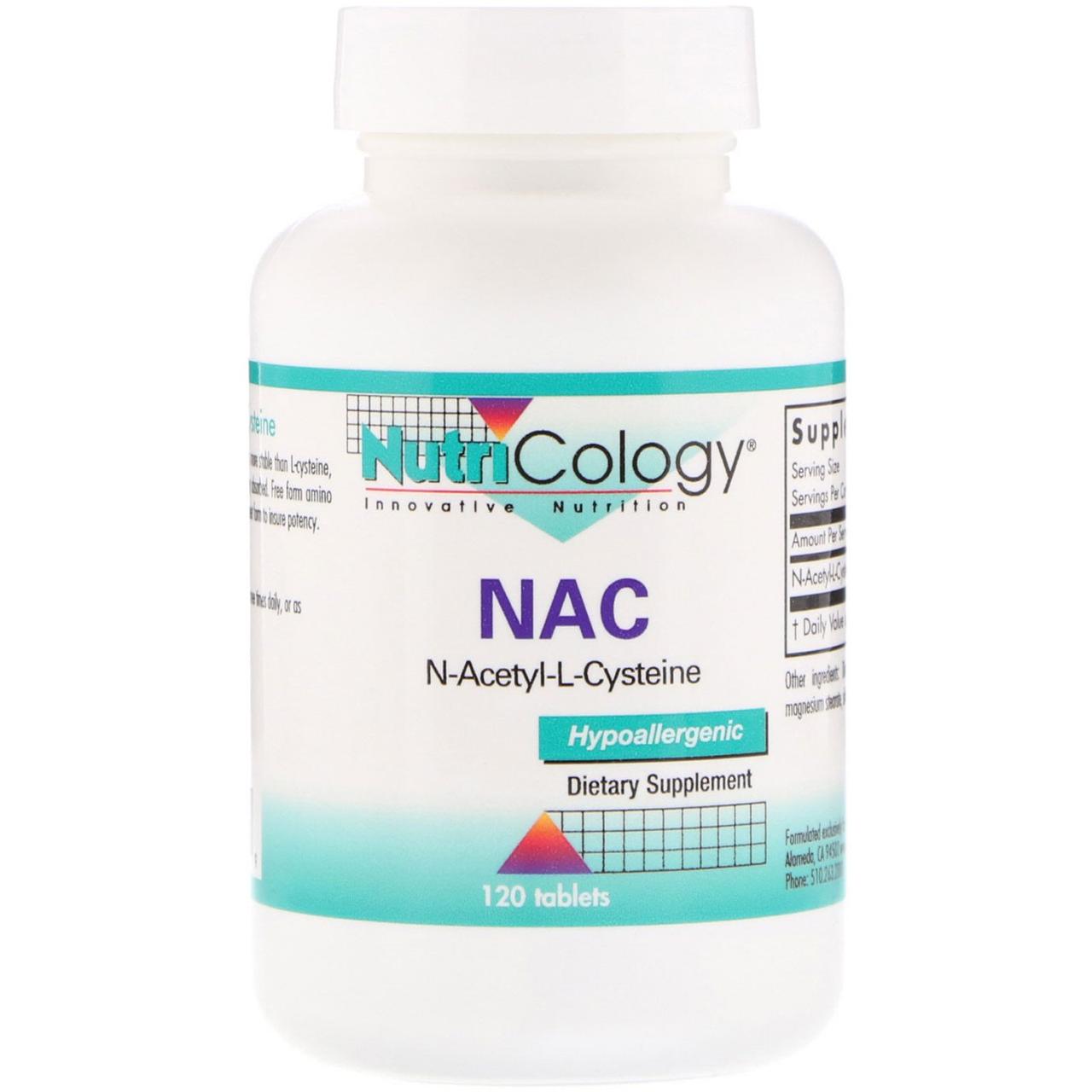 N-ацетинцистеїн (ацетилцистеїн), Nutricology, 120 таблеток BX523