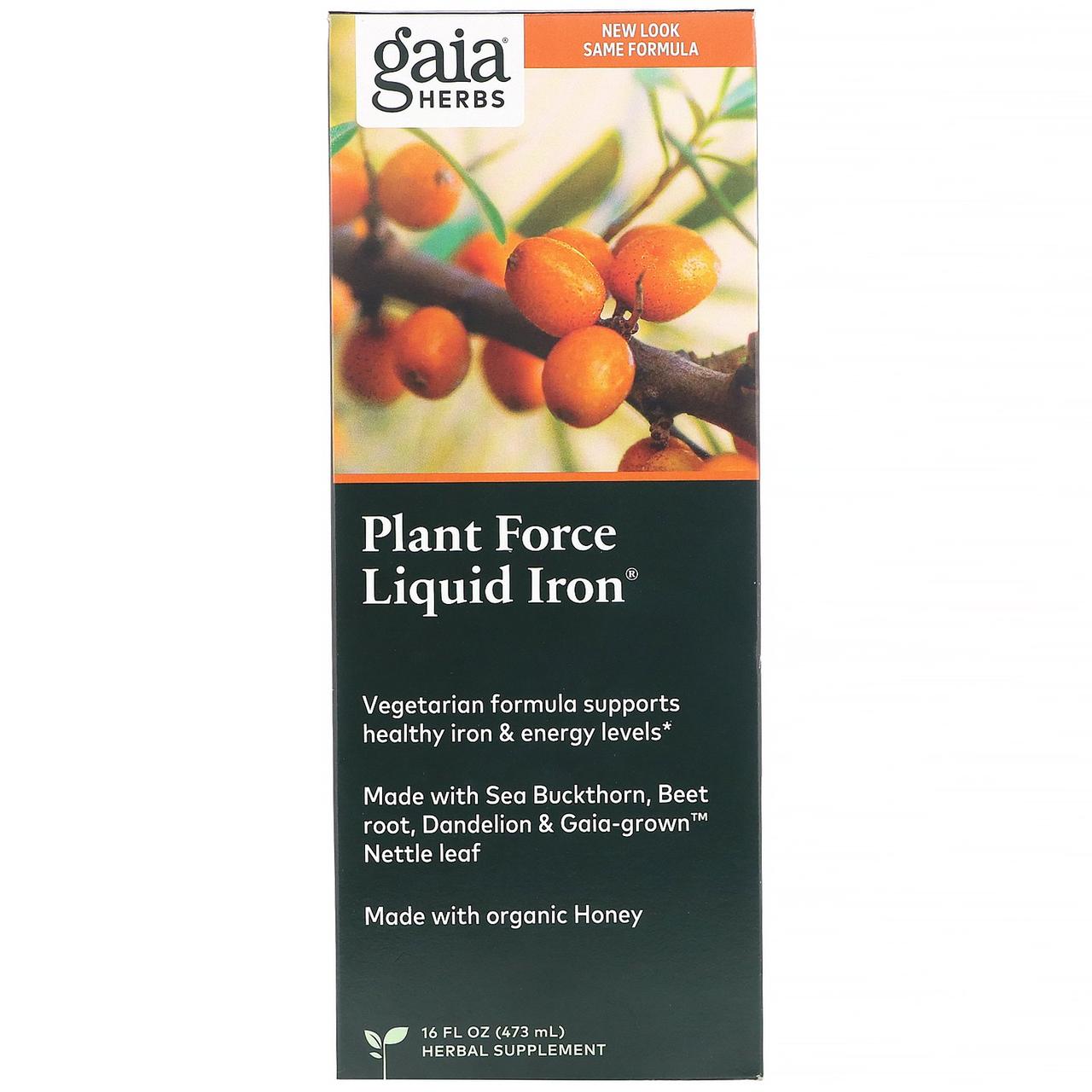 Gaia Herbs, PlantForce рідке залізо, 16 унцій (473 мл) BX367, фото 1
