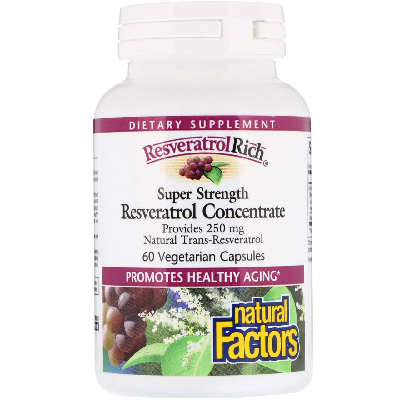 Ресвератрол (ResveratrolRich), Natural Factors, 60 капсул BX832