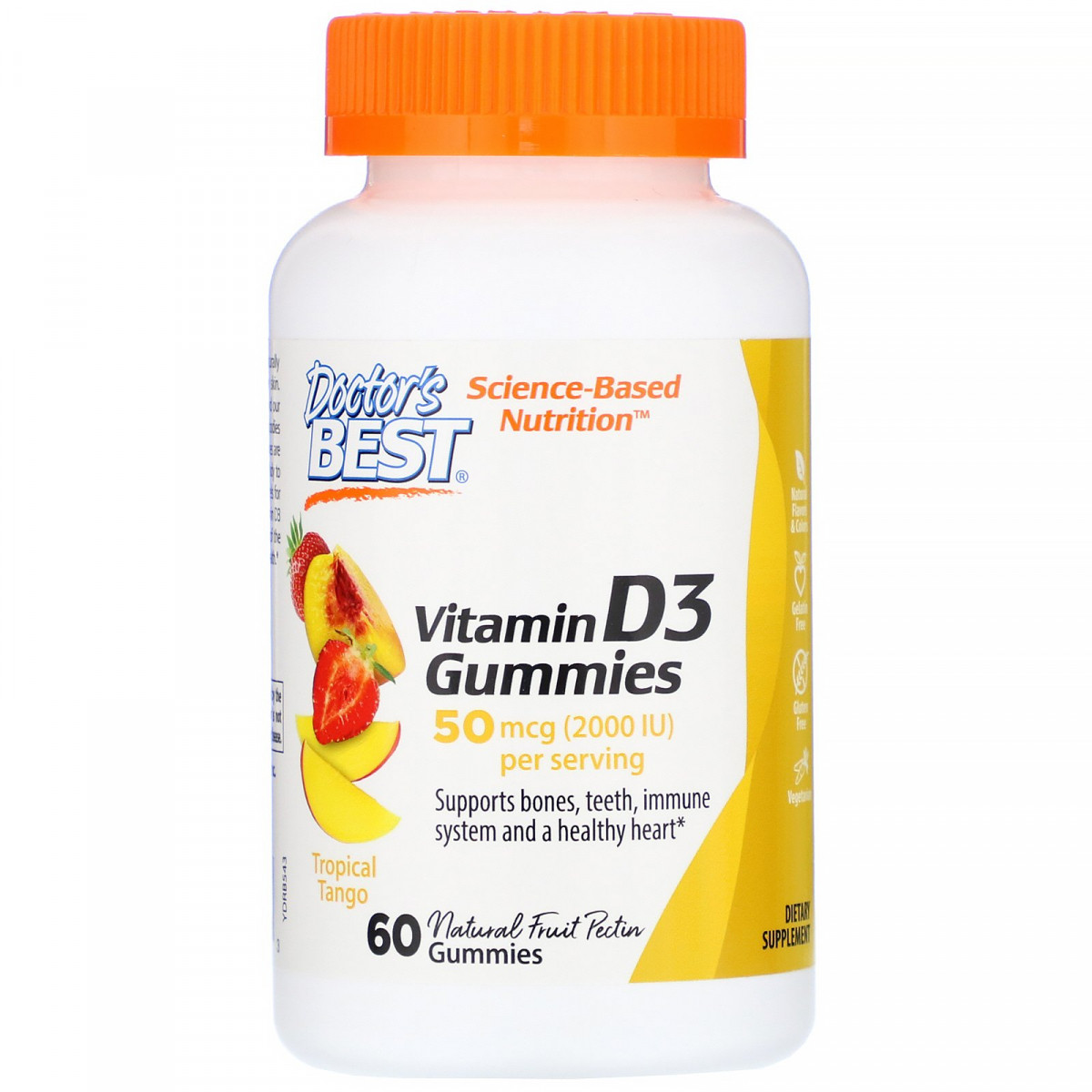 Жувальні таблетки з вітаміном Д3, зі смаком тропічних фруктів, Doc's Kids, Vitamin D3 Gummies, All BX366
