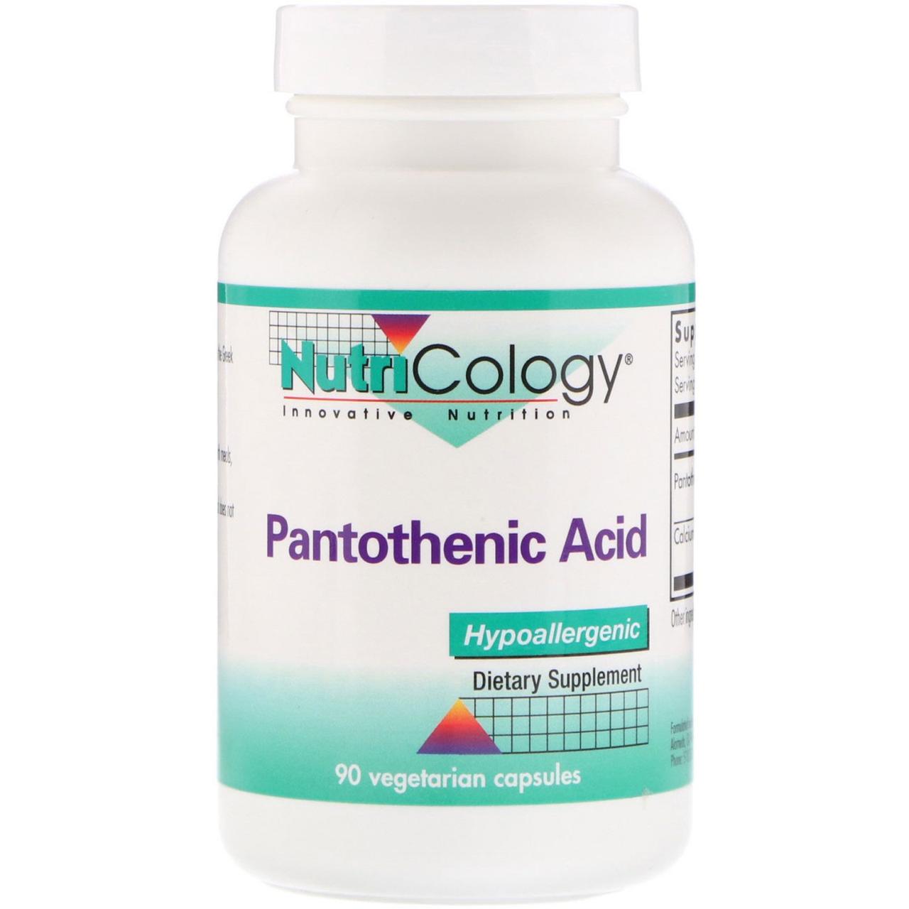 Пантотенова кислота (Pantothenic Acid), Nutricology, 90 капсул BX461