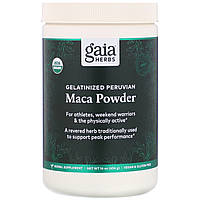 Мака (Maca Powder, Gelatinized), Gaia Herbs, порошок, желатинизированный, 454 г