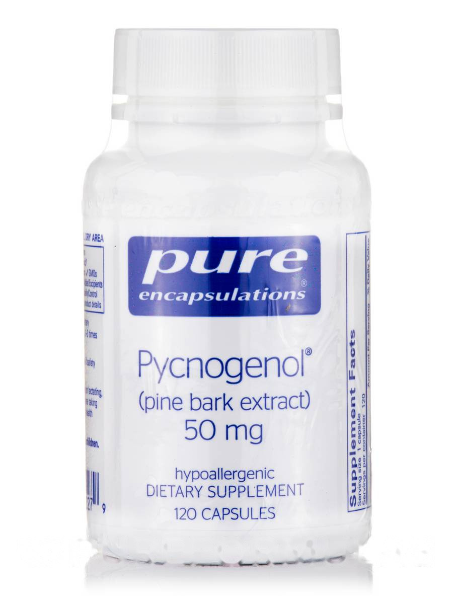 Пікногенол (екстракт соснової кори) 50 мг, Pycnogenol (Pine Bark Extract), Pure Encapsulations, 120 капсул BX5