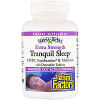 Natural Factors, Stress-Relax, Extra Strength Tranquil Sleep, 60 Chewable Tablets