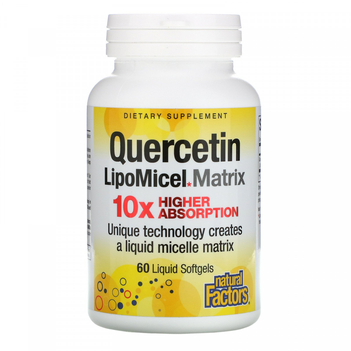 Кверцетин, Quercetin LipoMicel Matrix, Natural Factors, 60 рідких м'яких капсул BX848