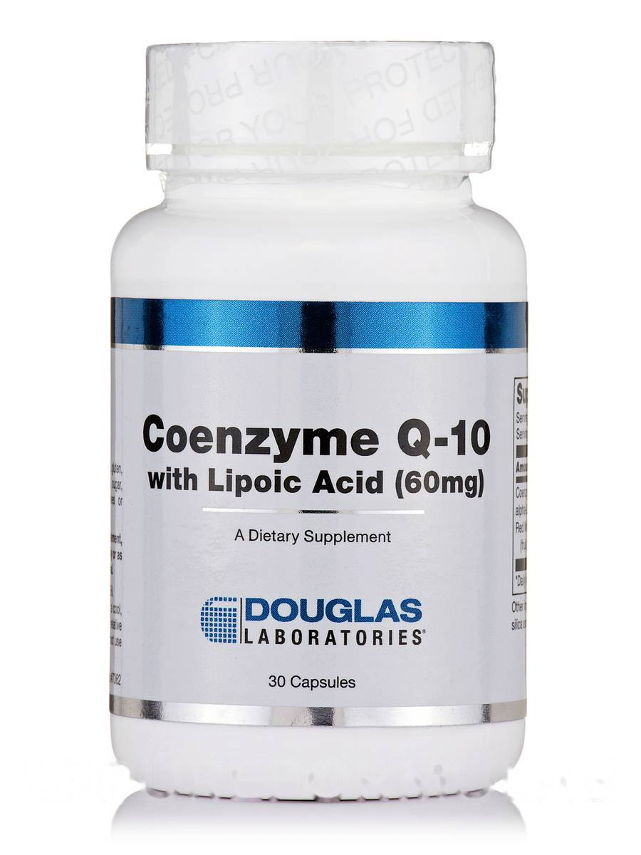 Коензим Q-10 з ліпоєвою кислотою, Coenzyme Q-10 with Lipoic Acid, Douglas Laboratories, 30 капсул BX374
