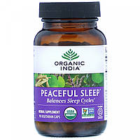 Витамины для сна, Peaceful Sleep, Organic India, 90 вегетарианских капсул