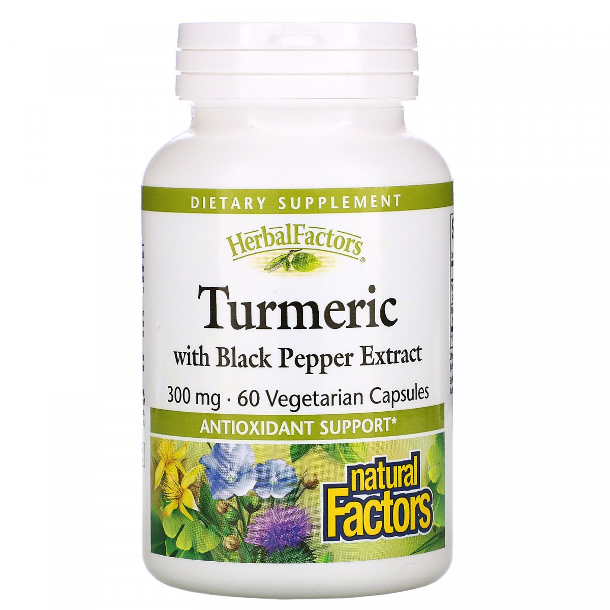 Куркума, Turmeric, Natural Factors, 300 мг, 60 вегетаріанських капсул BX859