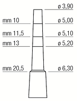 Остеотом - розширювач місця імплантації, увігнутий, прямій, діаметр 3,90-6,30 мм, Medesy, 1300/5