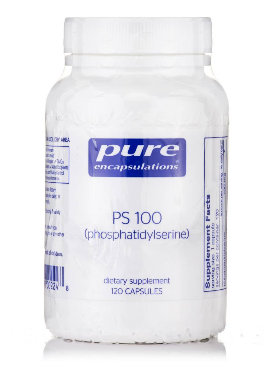 ПС 100 (фосфатидилсерин), PS 100 (phosphatidylserine), Pure Encapsulations, 120 капсул BX592