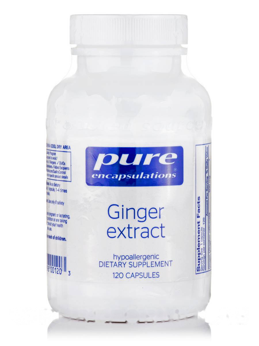 Екстракт імбиру, Ginger Extract, Pure Encapsulations, 120 капсул BX597, фото 1