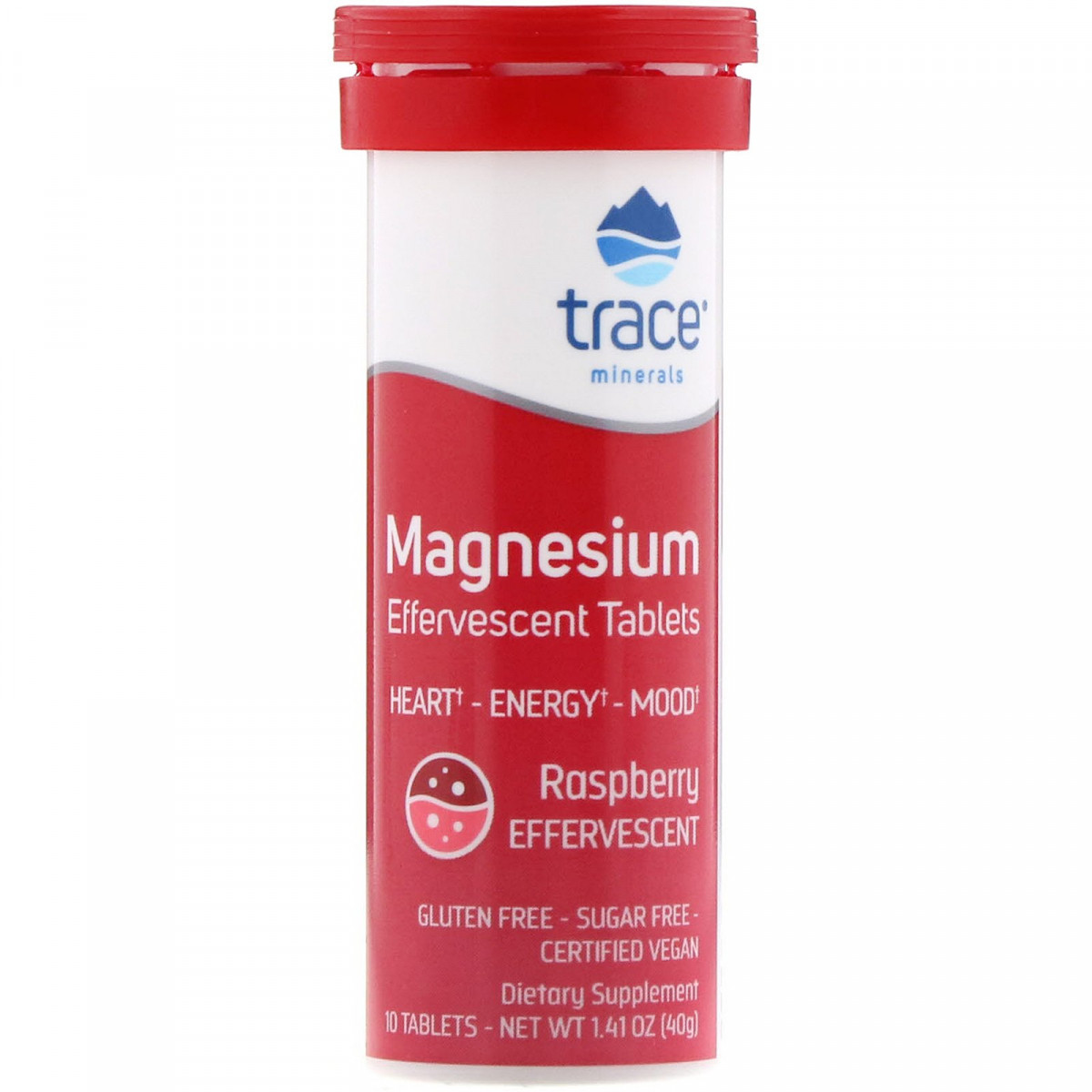 Магнієві шипучі таблетки зі смаком малини, Magnesium Effervescent Tablets, Raspberry Flavor, Trace Minerals