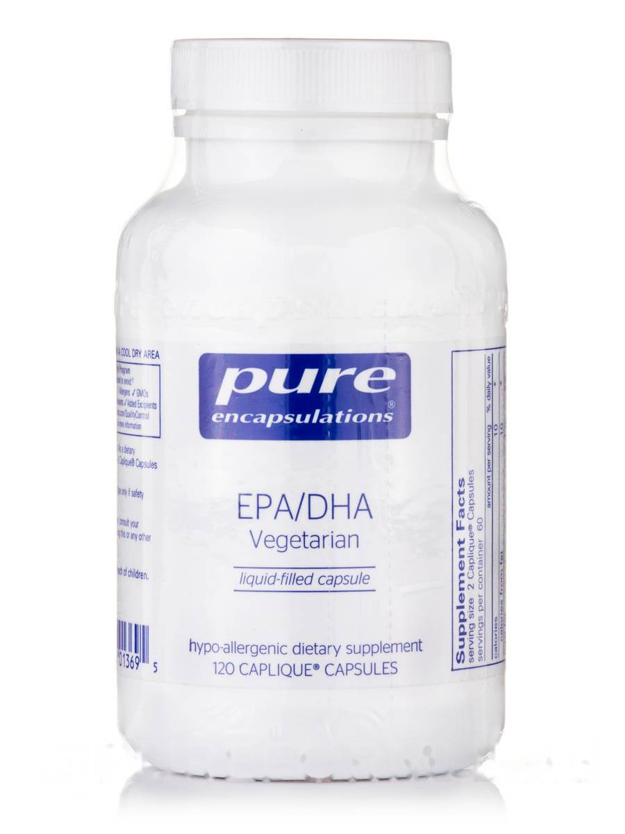 EPA/DHA Вегетаріанський, EPA/DHA, Pure Encapsulations, 120 капсул Caplique BX598