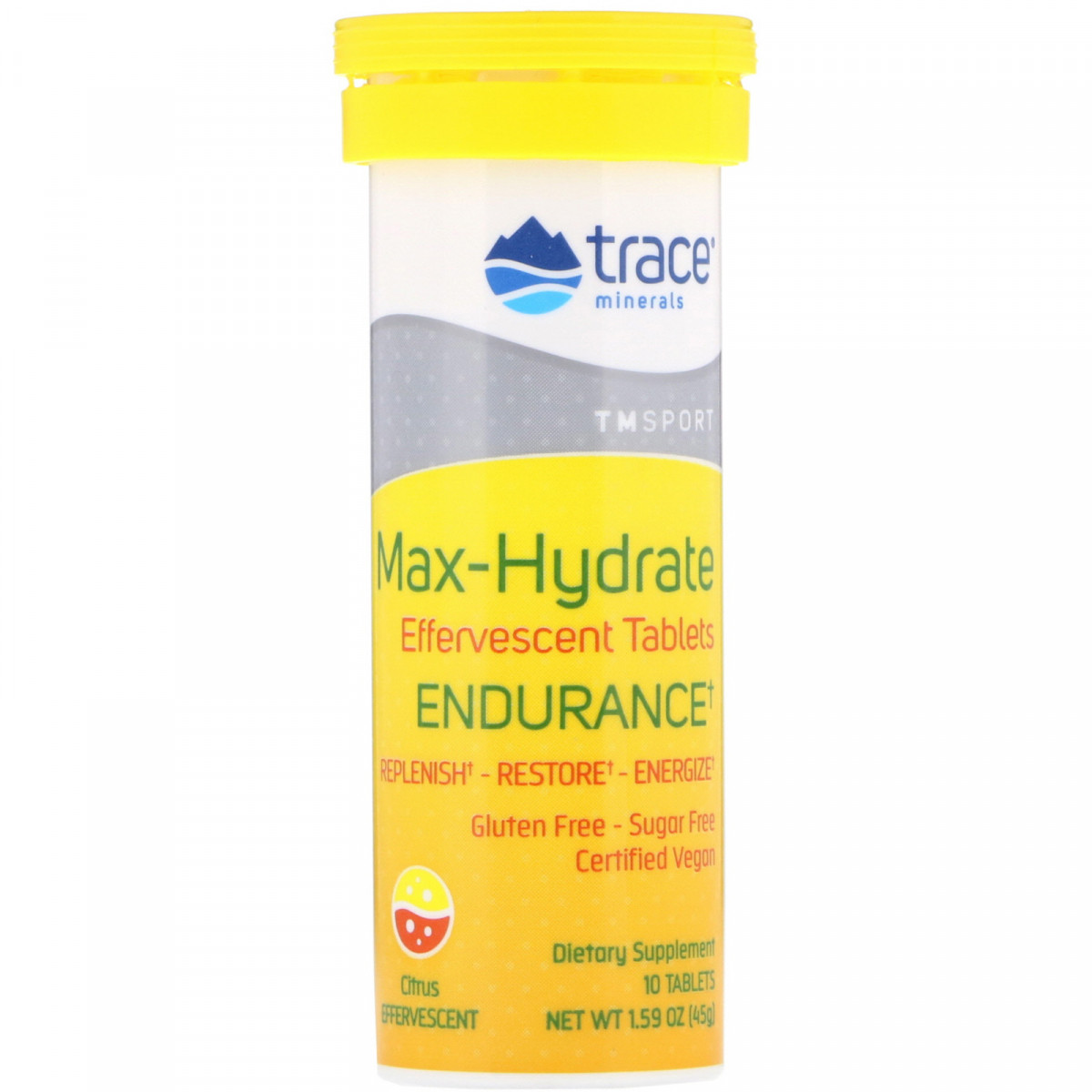 Шипучі таблетки, цитрус, Trace Minerals Research, 1,59 унції (45 г) BX423