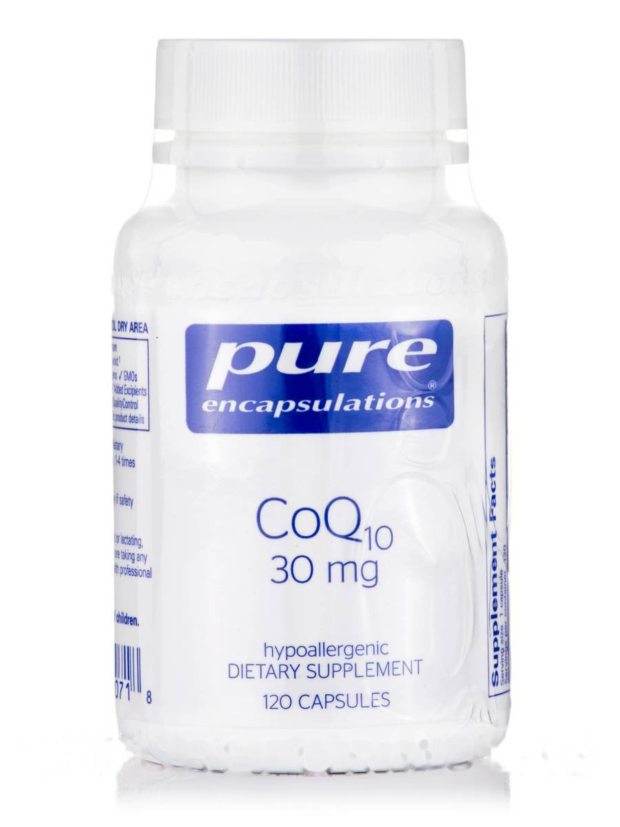 Коензим Q10 30 mg, CoQ10, Pure Encapsulations, 120 капсул BX607