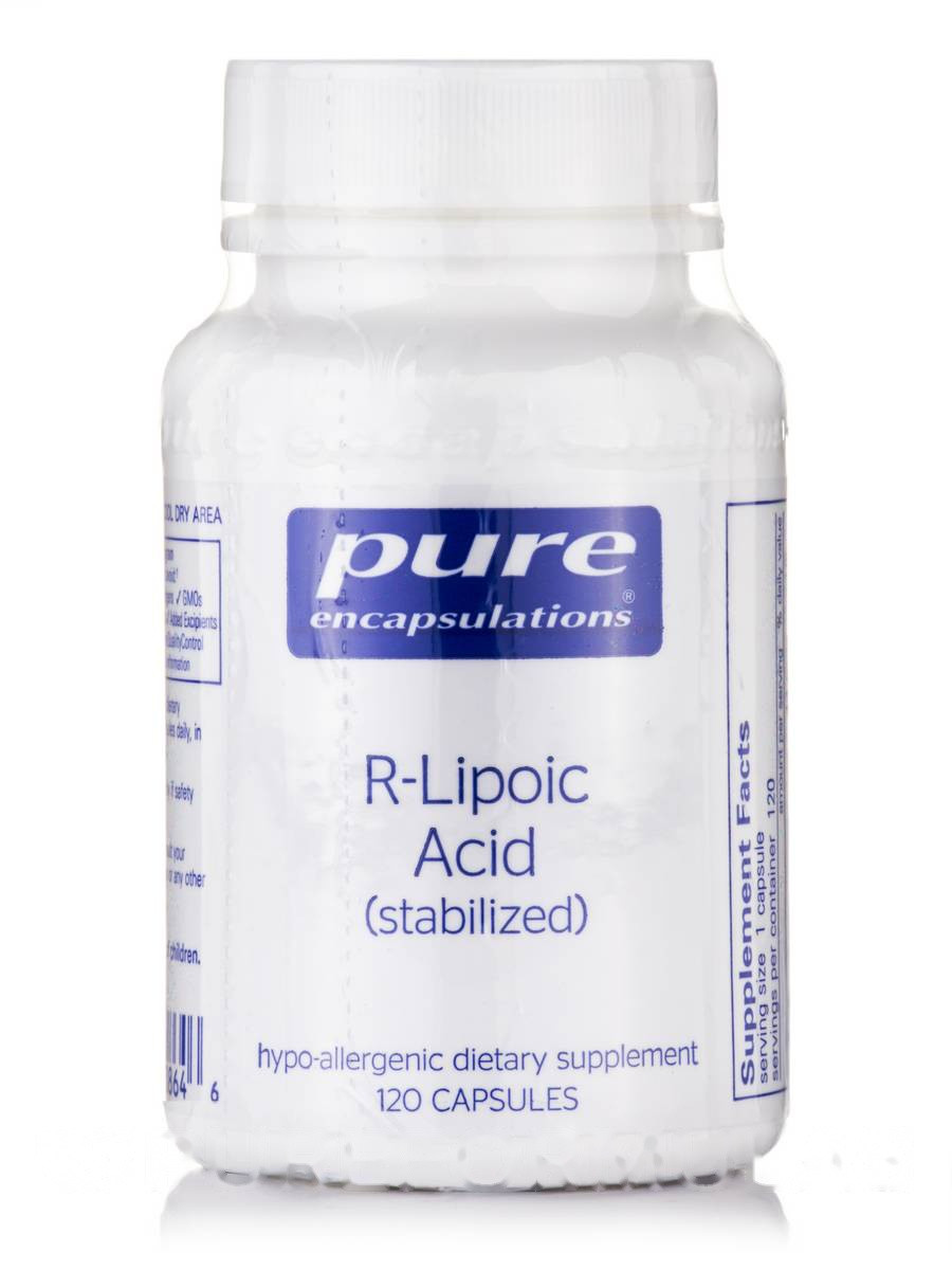 R-ліпоєва кислота (стабілізована), R-Lipoic Acid (Stabilized), Pure Encapsulations, 120 капсул BX609