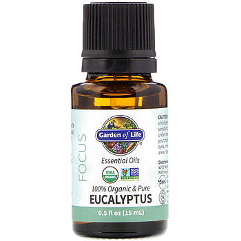 Garden of Life, 100% Organic & Pure, Essential Oils, Focus, Eucalyptus, 0.5 fl oz (15 ml) BX475